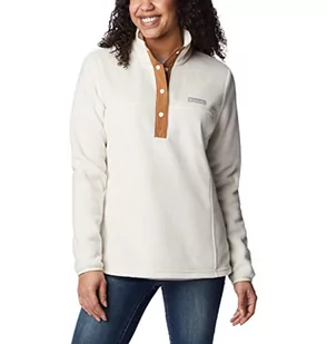 Columbia Damski sweter polarowy Benton Springs Half Snap Kreda, kreda, brązowy wielbłądzi, XS - Swetry damskie - miniaturka - grafika 1