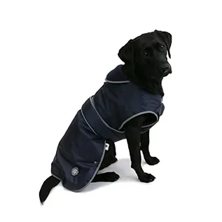 Płaszcze damskie - Ancol Stormguard płaszcz dla psa granatowy. Rozmiar Sml lub M długość 35 cm lub pasuje do obwodu 42-58 cm - grafika 1