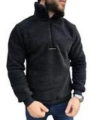 Bluzy męskie - Bluza męska bukla czarna z zamkiem Furia - miniaturka - grafika 1