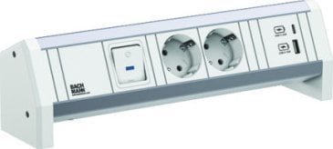 Bachmann BACHMANN DESK 2xCEE7/3 1xPrzełącznik 1xUSB A/C 22W GST18 RAL9010