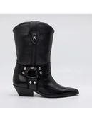 Botki damskie - Replay Skórzane botki w kolorze czarnym - miniaturka - grafika 1