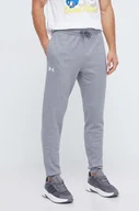 Spodnie męskie - Under Armour spodnie dresowe kolor szary gładkie - miniaturka - grafika 1