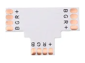 Taśmy LED - Złączka taśmy LED PCB 10mm RGB T - miniaturka - grafika 1