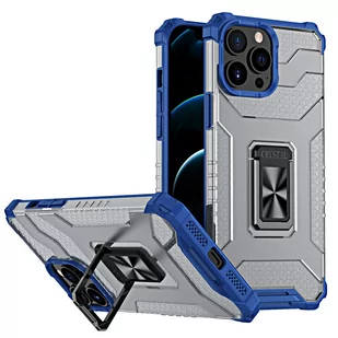 Hurtel Crystal Ring Case pancerne hybrydowe etui pokrowiec + magnetyczny uchwyt iPhone 13 Pro Max niebieski - Etui i futerały do telefonów - miniaturka - grafika 1