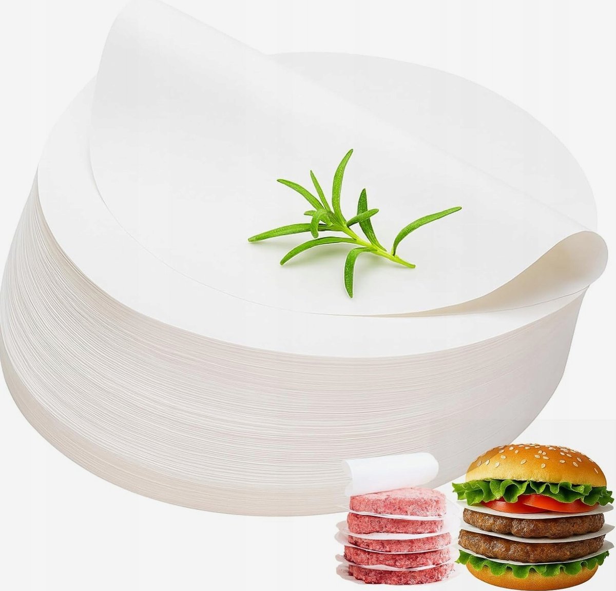 PAPIER 11 CM OKRĄGŁY 1000 SZTUK DO STEKÓW PIECZENIA MIĘSA PRASY