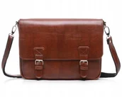 Torby męskie - KARMELOWA LISTONOSZKA MĘSKA TORBA NA RAMIĘ SOLOME - miniaturka - grafika 1