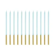 Urodziny dla dorosłych - PartyDeco Świeczki urodzinowe gładkie błękitne 14cm 12szt - miniaturka - grafika 1