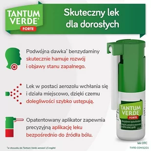 Tantum Verde Forte 3mg/ml aerozol 15ml - Przeziębienie i grypa - miniaturka - grafika 4