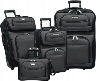 Torba Podróżna Zestaw XXL 4 Szt. Walizka Bagaż Grey/black - Torby podróżne - miniaturka - grafika 1