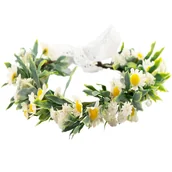 Ozdoby do włosów - WIANEK na głowę opaska BOHO ślubny KWIATY - miniaturka - grafika 1