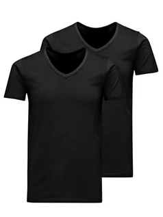 Koszulki męskie - Jones Jack Komplet 2 t-shirtów Basic 12133914 Czarny Slim fit - grafika 1