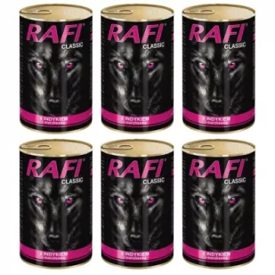Rafi Classic Karma mokra dla psów z indykiem i marchewką Zgrzewka 6 x 1.24 kg - Mokra karma dla psów - miniaturka - grafika 1