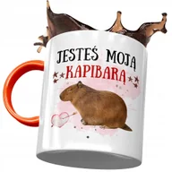 Kubki - Kubek Pomarańczowy Kapibara na Urodziny Prezent z Nadrukiem ze Zdjęciem + Opakowanie na prezent (wzór 03) - miniaturka - grafika 1