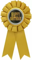 Stroje karnawałowe - Kotylion Happy Birthday złoty - 1 szt. - miniaturka - grafika 1