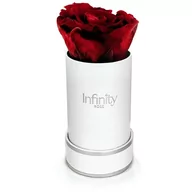 Sztuczne kwiaty - Naturalna Czerwona Wieczna Róża Biały Mini Flower Box Infinity Rose - miniaturka - grafika 1