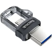 Nośniki danych - Sandisk Ultra Dual m3.0 pamięć USB 256 GB USB Type-A / Micro-USB 3.2 Gen 1 (3.1 Gen 1) Czarny, Srebrny, Przezroczysty, Nośnik Pendrive USB - miniaturka - grafika 1