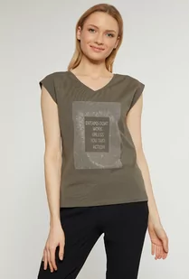 T-shirt z dżetowym panelem - Monnari - Koszulki i topy damskie - miniaturka - grafika 1