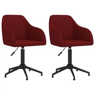 vidaXL Obrotowe krzesła stołowe 2 szt. winna czerwień aksamitne 330695 - Krzesła - miniaturka - grafika 1