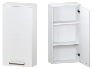 Szafka nad Pralkę ATH 45 cm D90 Prawa - Biały Mat - Uchwyty Stal Szczotkowana - Szafki łazienkowe - miniaturka - grafika 1