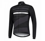 Kurtki męskie - Męska Kurtka Rowerowa Rogelli Winterjacket Stripe | Black/White - Rozmiar M - miniaturka - grafika 1