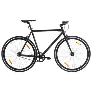 vidaXL Rower single speed, czarny 700c, 59 cm - Rowery - miniaturka - grafika 1
