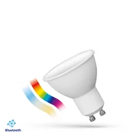 Systemy inteligentnych domów - Żarówka LED GU10 4,9W RGBW+CCT - kolory + biały 2700-6500K 480lm 50st sterowana aplikacją przez BLUETOOTH obudowa biała szyba mleczna SPECTRUMsmart EASY - miniaturka - grafika 1