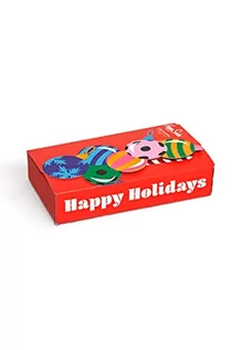 Skarpetki męskie - Happy Socks 2-Pack Baubles Gift Set, Skarpety dla kobiet i mężczyzn, Niebieski-Zielony-Niebieski-Biały-Żółty (36-40) - grafika 1