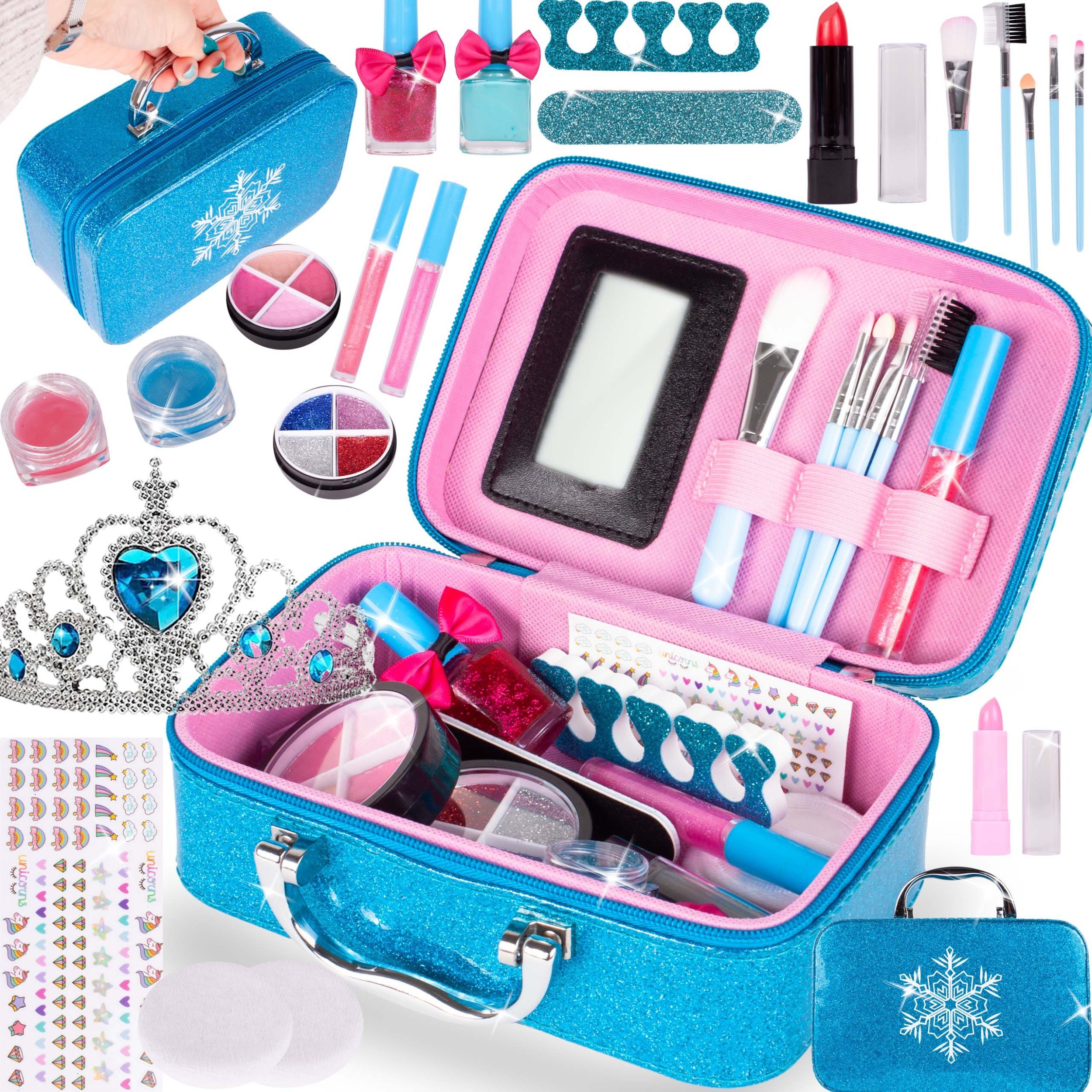 Kuferek Kosmetyków Zestaw Do Makijażu I Paznokci Kraina Lodu Dzieci Korona