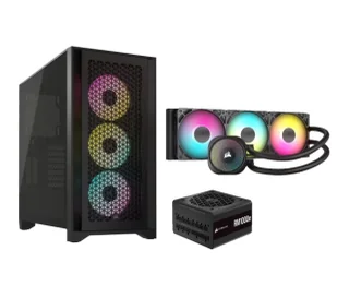 Corsair iCUE 4000D Airflow ARGB Czarny + RM1000e 1000W 80+ Gold Czarny + Nautilus 360 RS ARGB Czarny - Obudowy komputerowe - miniaturka - grafika 1
