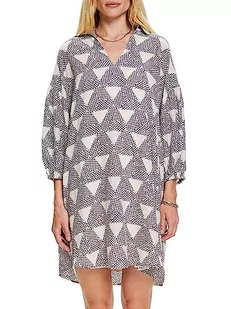 ESPRIT Wzorzysta sukienka, LENZING™ ECOVERO ™, ciemnoniebieski, 42 - Sukienki - miniaturka - grafika 1