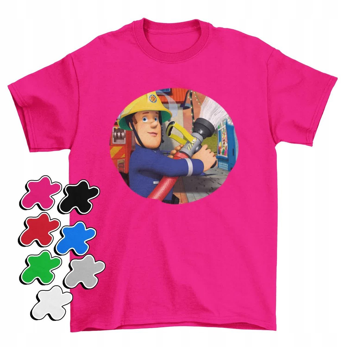 Koszulka T-Shirt Dziecięca Z Nadrukiem Strażak Sam Dla Dzieci -M 134-140