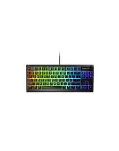 Seria SteelSeries Klawiatura do gier Apex 3 bez klawiatury numerycznej Klawiatura do gier Przewodowe Światło LED RGB NORD Ciche przełączniki 64834 - Klawiatury - miniaturka - grafika 1