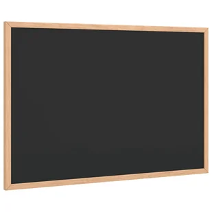 vidaXL Tablica kredowa z ramą z litego drewna sosnowego, czarna - Tablice interaktywne - miniaturka - grafika 1
