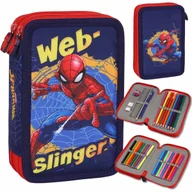 Piórniki - MARVEL Spider Man Piórnik dwukomorowy Z WYPOSAŻENIEM dla chłopca DO SZKOŁY - 32 elementy, 2 zamki - miniaturka - grafika 1