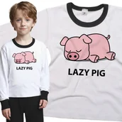 Piżamy dla dziewczynek - Piżama dziecięca Leniwa Świnka 110/116 - VoloDonum - miniaturka - grafika 1