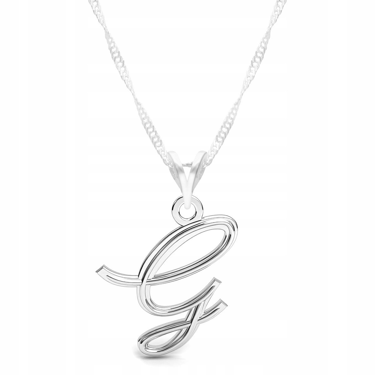 Naszyjnik Srebrny Litera G Inicjały Duża Literka G Alfabet SREBRO 925