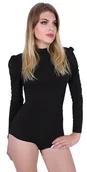 Body - Czarne body, półgolf, z rozcięciem na plecach John Zack S-M - miniaturka - grafika 1