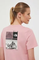 Koszulki sportowe damskie - The North Face t-shirt damski kolor różowy - miniaturka - grafika 1