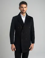 Płaszcze męskie - Płaszcz dwurzędowy sortino czarny - miniaturka - grafika 1