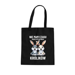 Nie mam czasu, muszę iść do moich królików – torba z królikami na prezent - Torby i wózki na zakupy - miniaturka - grafika 1