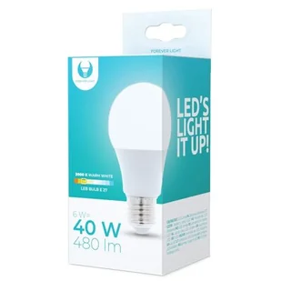 Forever Light Żarówka LED E27 A60 6W 230V 3000K 480lm - Żarówki LED - miniaturka - grafika 1