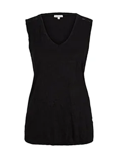 TOM TAILOR Damski Koszulka Top 1031766, 14482 - Deep Black, 3XL - Koszulki i topy damskie - miniaturka - grafika 1