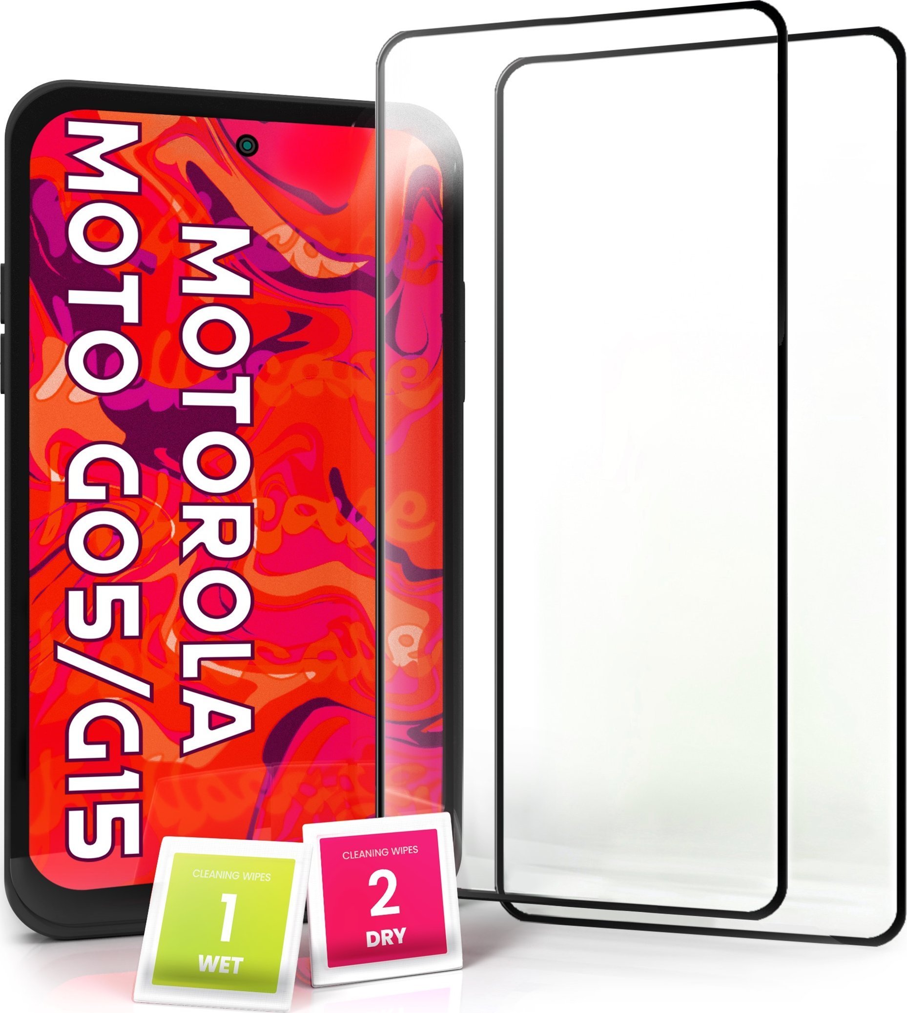 2-PAK Szkło Hartowane do Motorola Moto G05 / G15 Ochronne Pełne 5D 9H