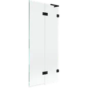 Parawany nawannowe - Mexen Lunar L parawan nawannowy 2-skrzydłowy prawy 80 x 150 cm, transparent, czarny - 897L-080-100-70-00-P - miniaturka - grafika 1