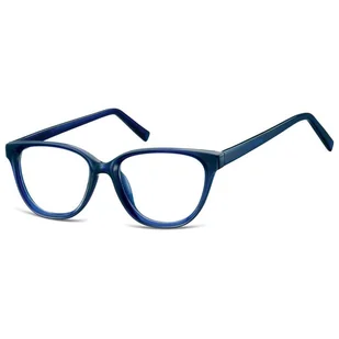 Damskie okulary acetatowe oprawki korekcyjne zerówki kocie AC394C granatowy - Okulary korekcyjne, oprawki, szkła - miniaturka - grafika 1