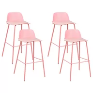 Taborety i hokery - Zestaw 4 krzeseł barowych różowy MORA II - miniaturka - grafika 1