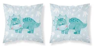 Pościel dla dzieci - Poszewka 40x40 Triceratops niebieski dinozaur niebieska dwustronna PSBA Mayamoo - miniaturka - grafika 1