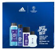 Kosmetyki do kąpieli - ADIDAS UEFA CHAMPIONS LEAGUE Zestaw prezentowy Best of The Best (Woda po goleniu 100ml + Żel pod prysznic 3w1 250ml+Deo spray 150ml+Deo naturalny spray 75ml) - miniaturka - grafika 1