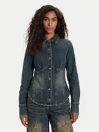 Koszule damskie - Guess Jeans Koszula jeansowa W5BH47 D4ON3 Granatowy Regular Fit - miniaturka - grafika 1