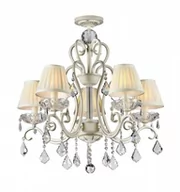 Lampy sufitowe - Maytoni Żyrandol LAMPA wisząca TRIUMPH ARM288-05-G Maytoni pałacowa OPRAWA abażurowy ZWIS plisowany z kryształkami biały ecru ARM288-05-G - miniaturka - grafika 1
